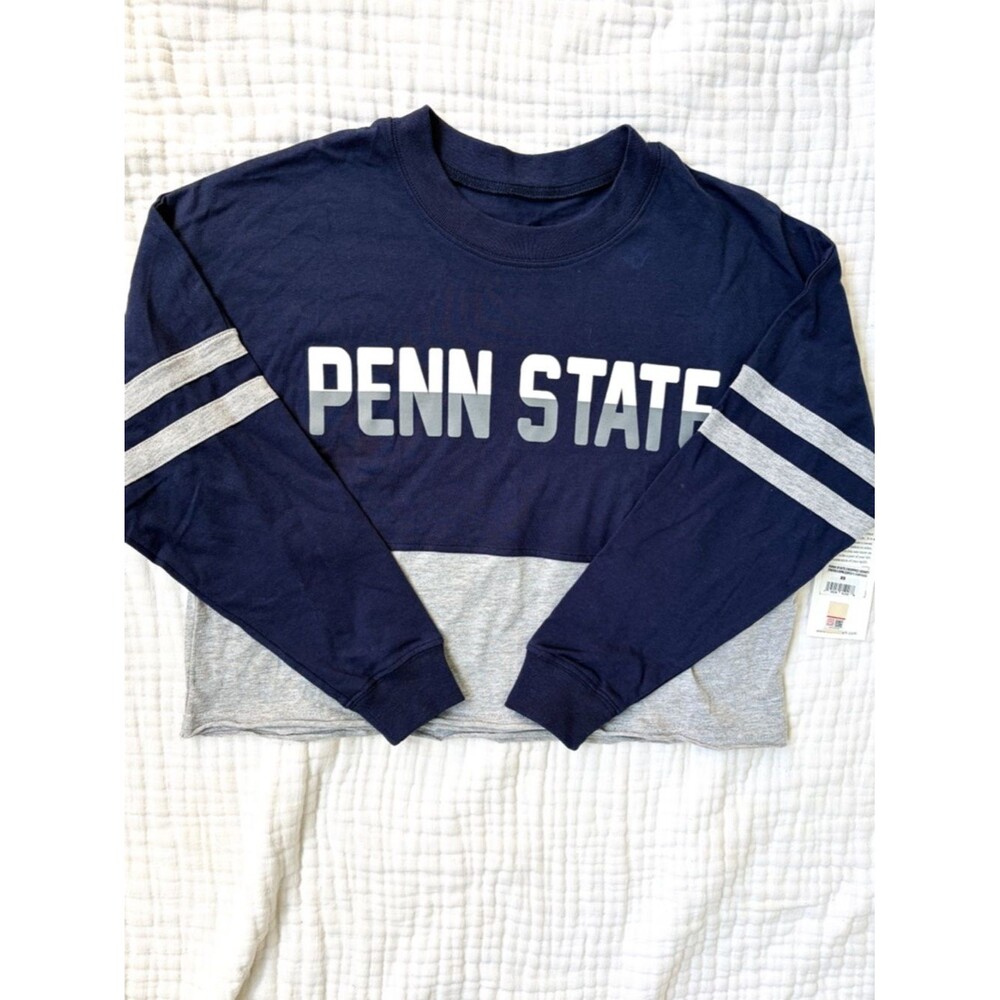 Boxercraft Penn State Cropped Varsity T-Shirt XS NWT